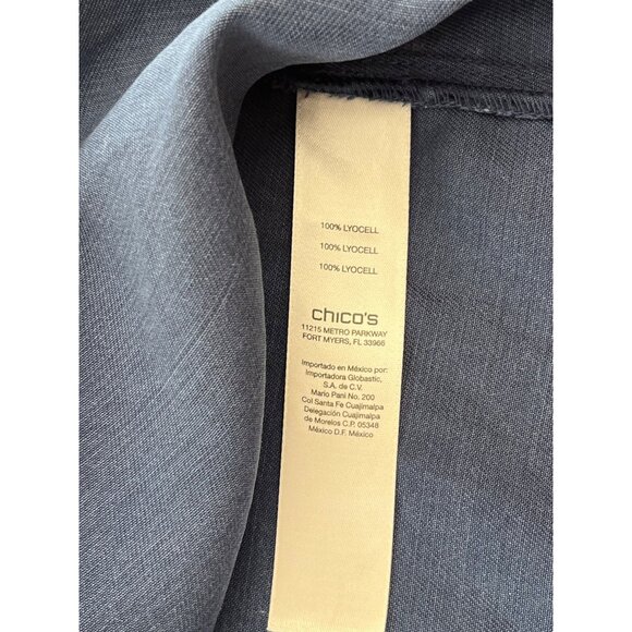 Chicos Asymmetrical Hem Vest Womens 2 Blue 100% Lyocell - Picture 5 of 8